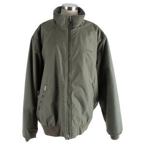 Vintage L.L. Bean Warm-Up Bomber Jacket Fleece Lined Men's Size XL Green